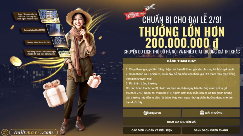 Nhiệm vụ cần hoàn thành để nhận thưởng